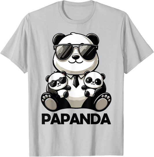 Funny Dad Papa Quotes for Father's Day Father Panda Papanda T-Shirt - T-Shirt | Ash