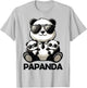 Funny Dad Papa Quotes for Father's Day Father Panda Papanda T-Shirt - T-Shirt | Ash