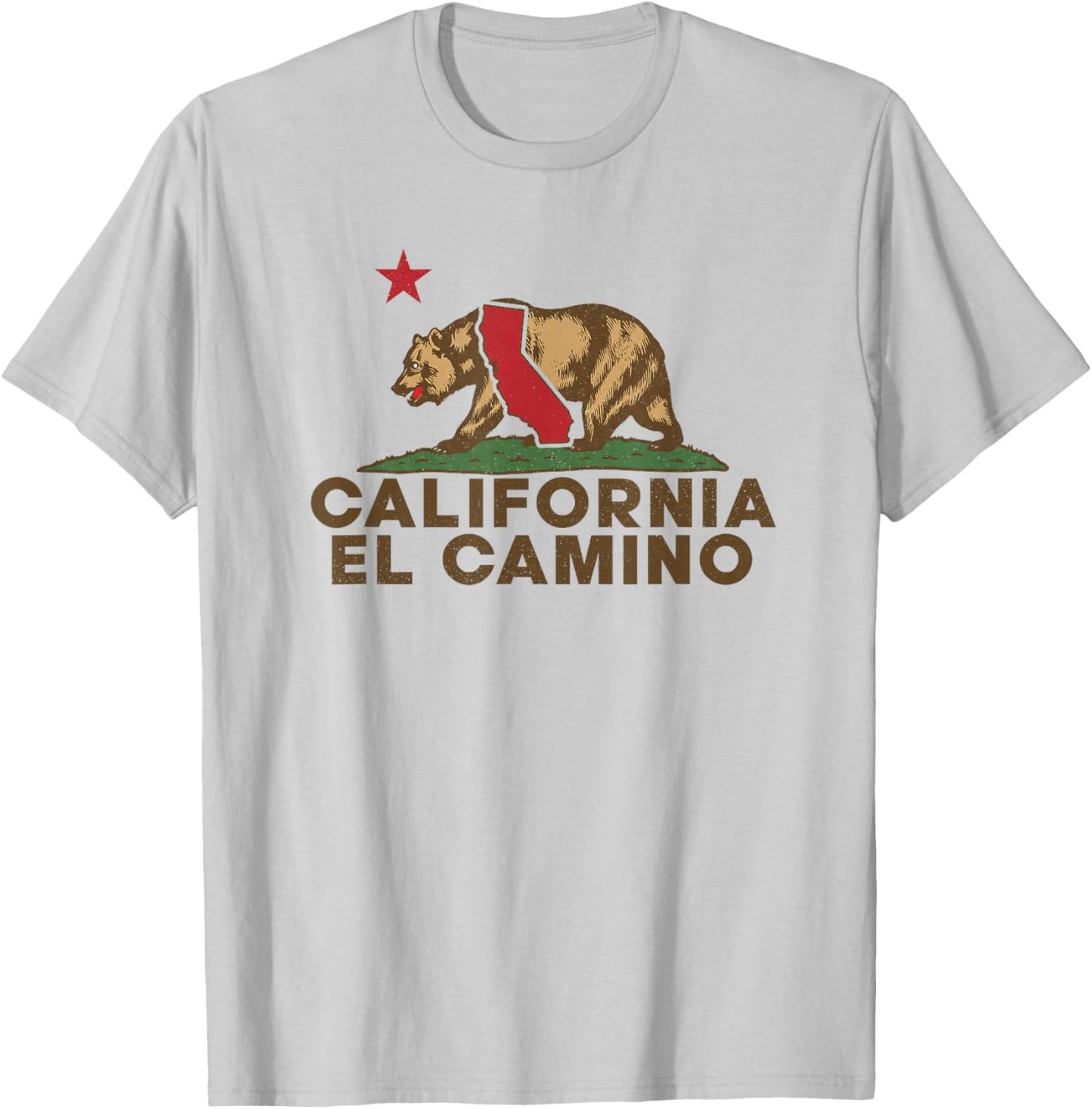 El Camino California Bear Vintage State Pride Design T-Shirt - T-Shirt | Ash