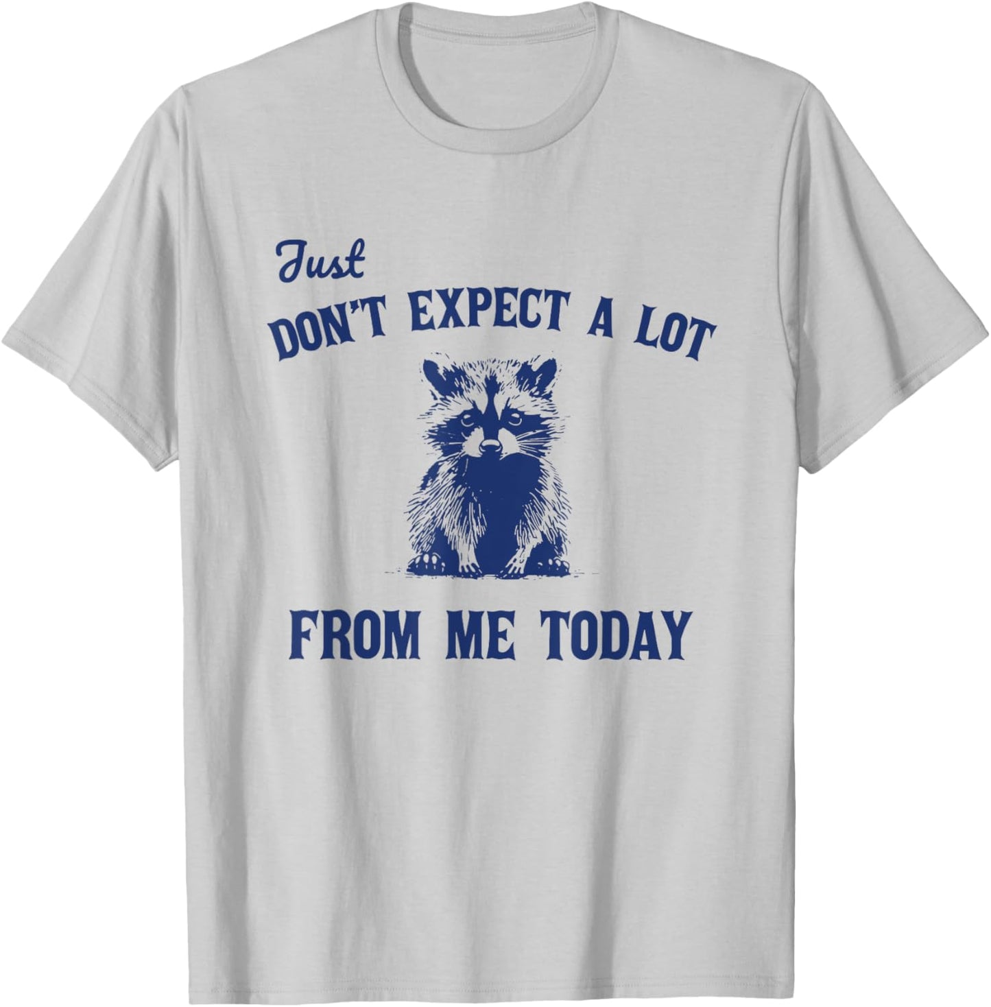 Just Don't Expect A Lot From Me Today Funny Raccoon T-Shirt - T-Shirt | Ash