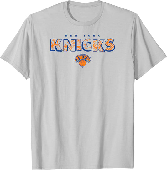 NBA - New York Knicks Logo Knockout Weiß T-Shirt - T-Shirt | Ash