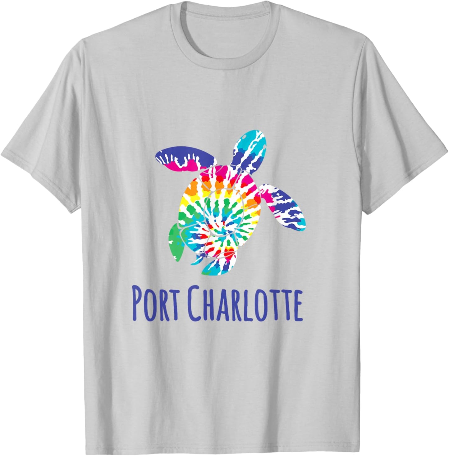 Port Charlotte Beach Florida Tie Dye Batik Loggerhead Turtle T-Shirt - T-Shirt | Ash