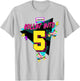 Rolling Into 5 Years Old Roller Skating Girl 5th Birthday T-Shirt - T-Shirt | Ash