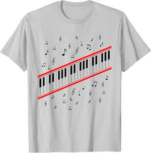 Piano T-Shirt - T-Shirt | Ash