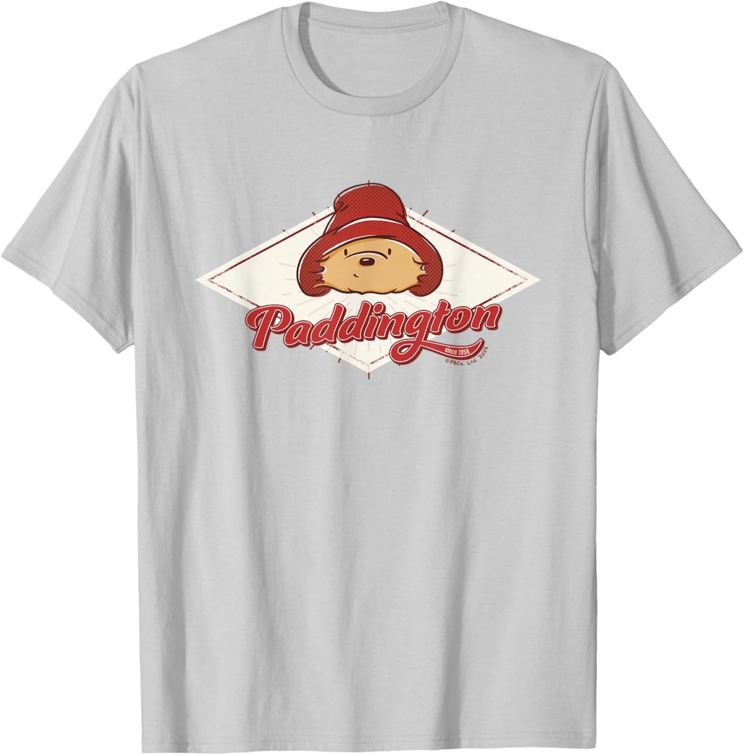 Diamond Retro Classic Paddington Bear T-Shirt - T-Shirt | Ash