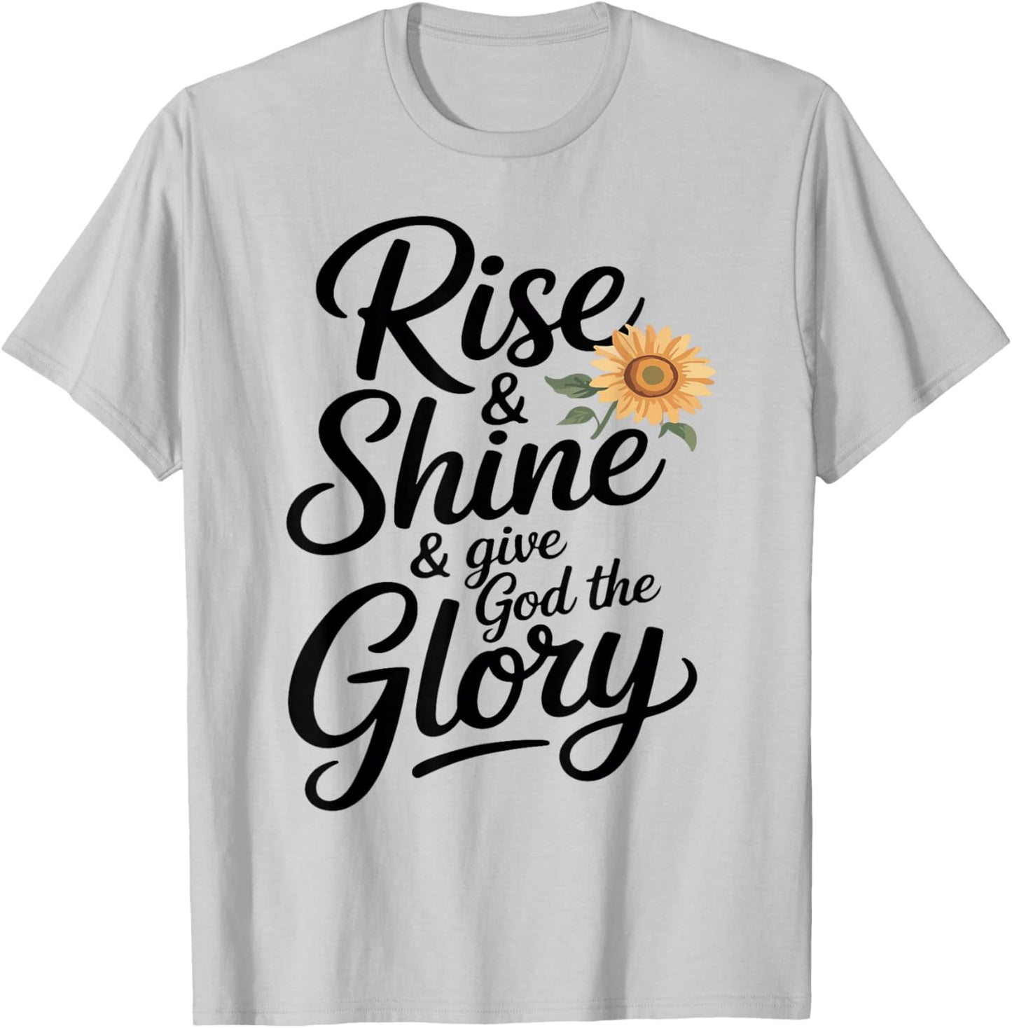 Rise & Shine & Give God The Glory Bow Christian Girl Toddler T-Shirt - T-Shirt | Ash