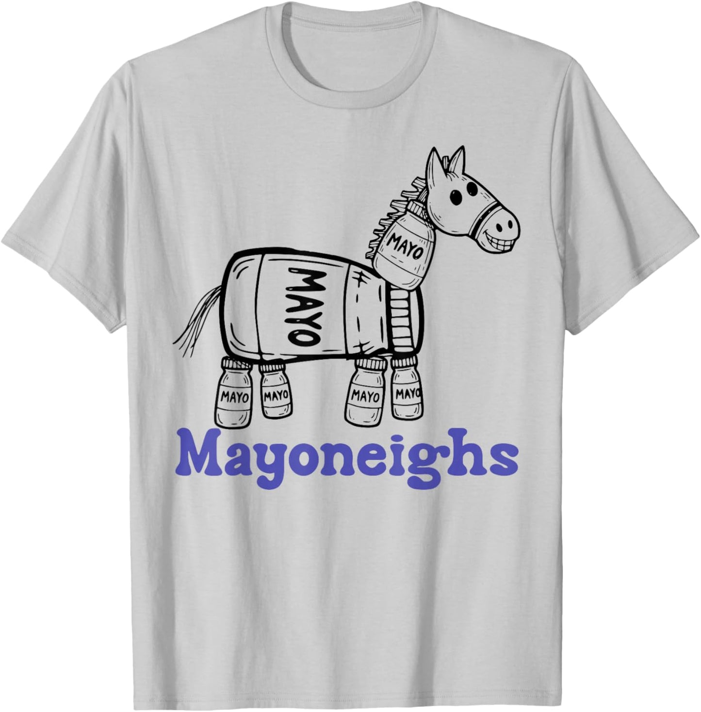 Mayoneighs Horse T-Shirt - T-Shirt | Ash