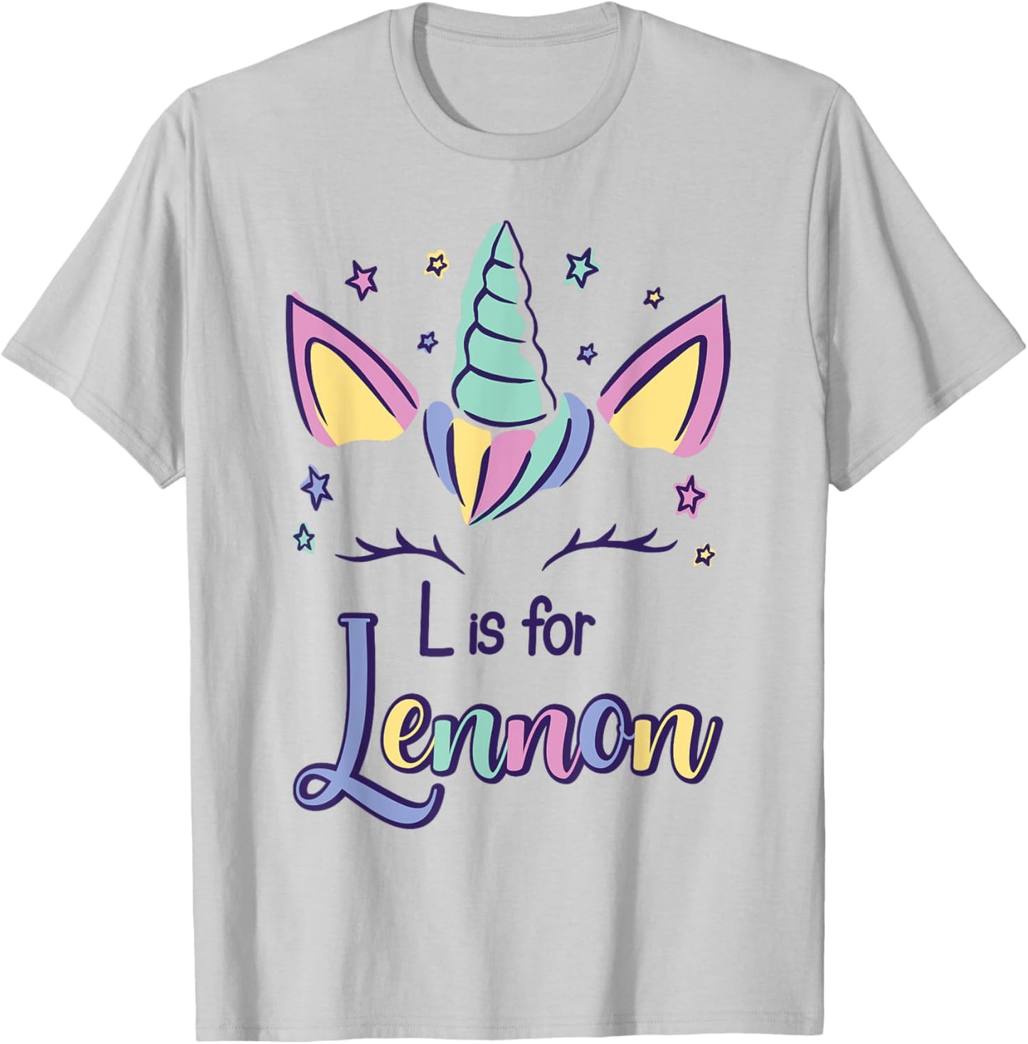 First Name Lennon Personalized L Is For Lennon T-Shirt - T-Shirt | Ash