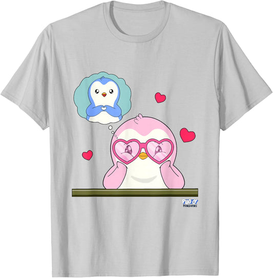 Official Pudgy Penguins Merch | Polly's Crush T-Shirt - T-Shirt | Ash
