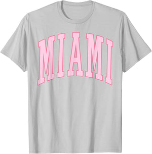 Miami Vintage Preppy Varsity Pink Sports T-Shirt - T-Shirt | Ash