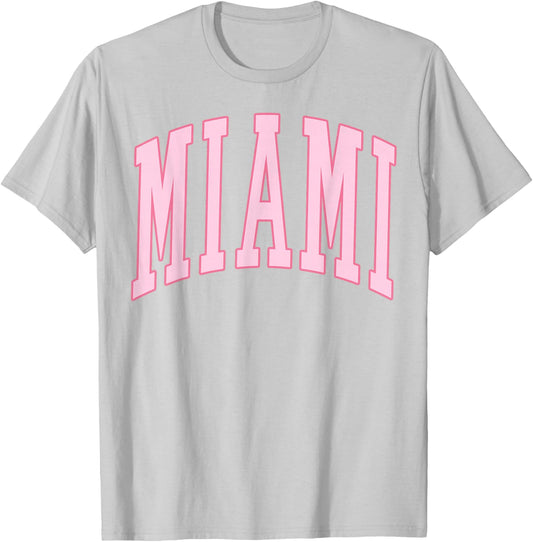 Miami Vintage Preppy Varsity Pink Sports T-Shirt - T-Shirt | Ash