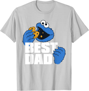 Sesame Street Father's Day Cookie Monster Best Dad T-Shirt - T-Shirt | Ash