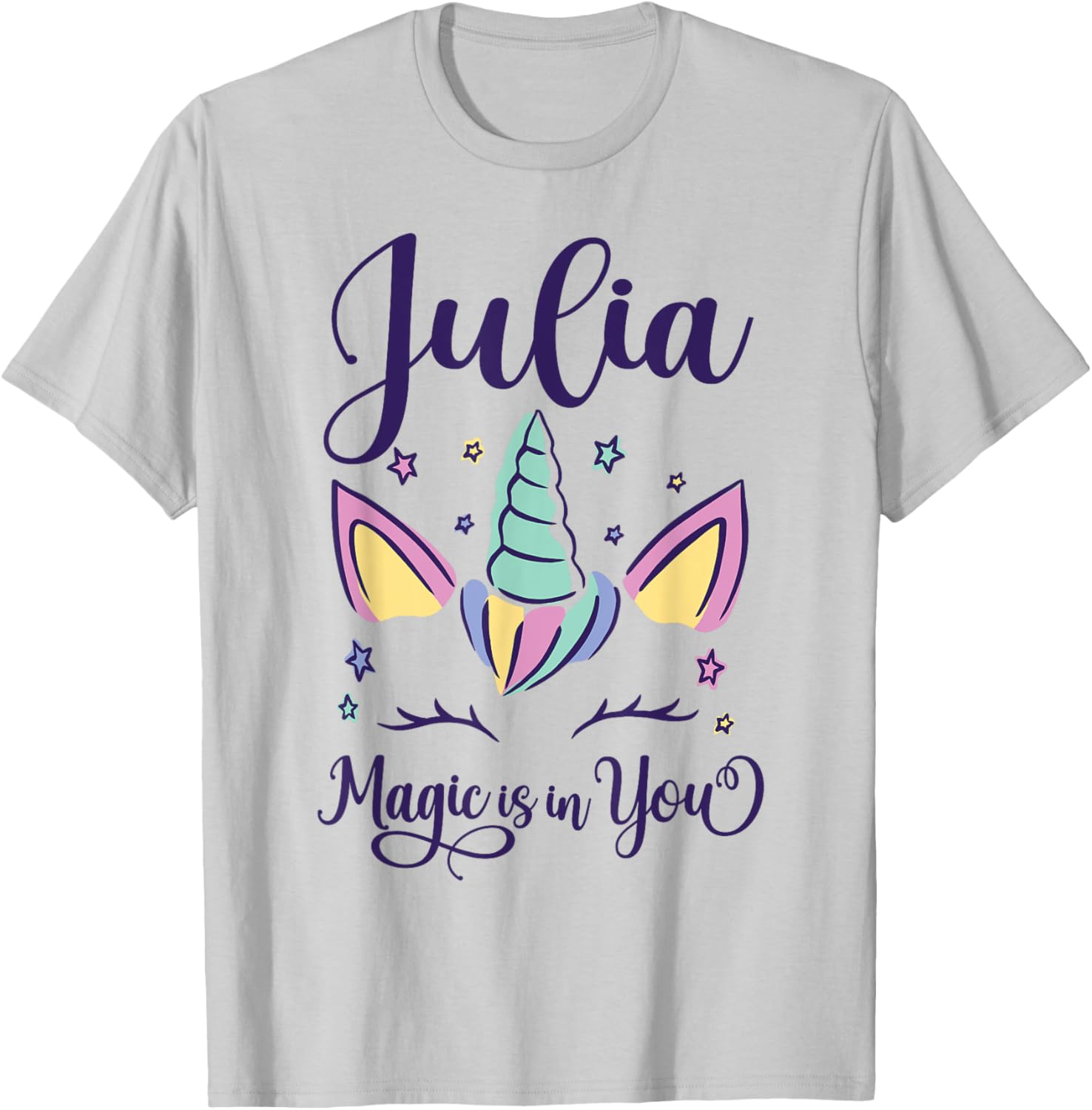 First Name Julia Personalized I Love Julia T-Shirt - T-Shirt | Ash