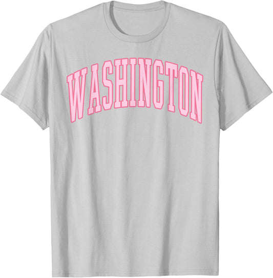 Washington Vintage Preppy Varsity Pink Sports T-Shirt - T-Shirt | Ash