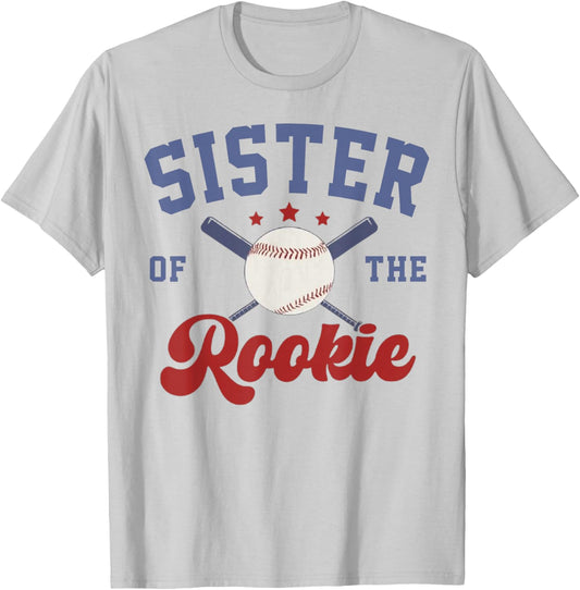 Sister of Rookie 1st Birthday Baseball Boy Family Matching T-Shirt - T-Shirt | Ash