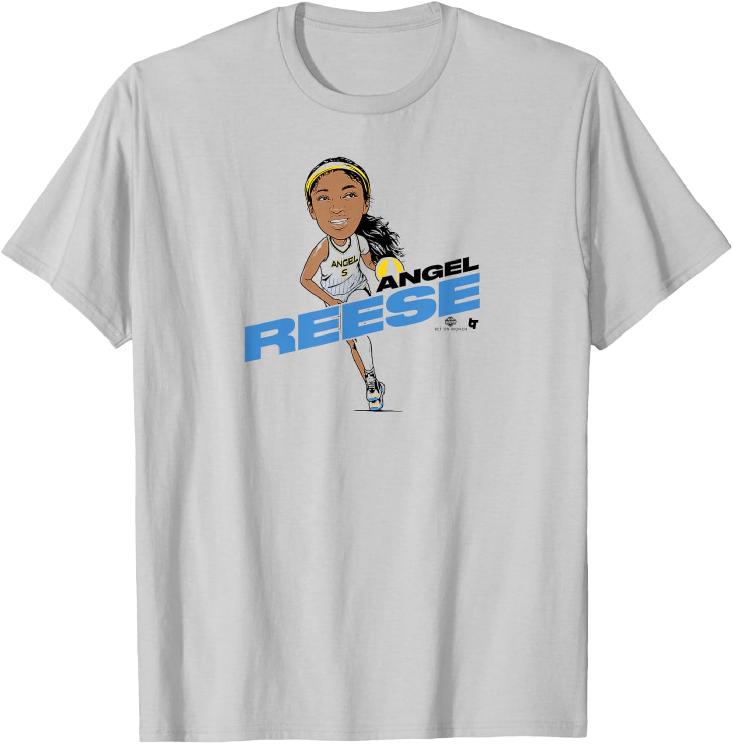 BreakingT Angel Reese Caricature Chicago Basketball T-Shirt - T-Shirt | Ash