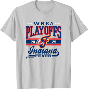 WNBA Official Indiana Fever 2025 Playoffs Time for Action T-Shirt - T-Shirt | Ash
