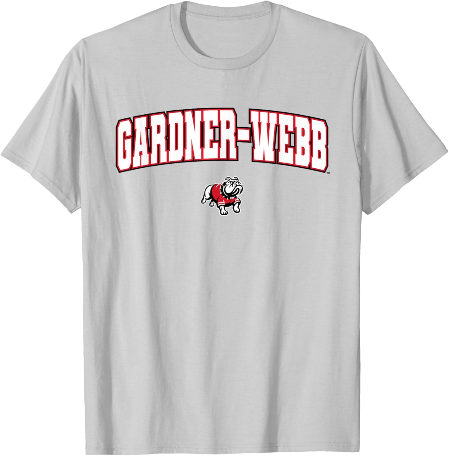 Gardner-Webb University GWU Bulldogs Arch Logo T-Shirt - T-Shirt | Ash