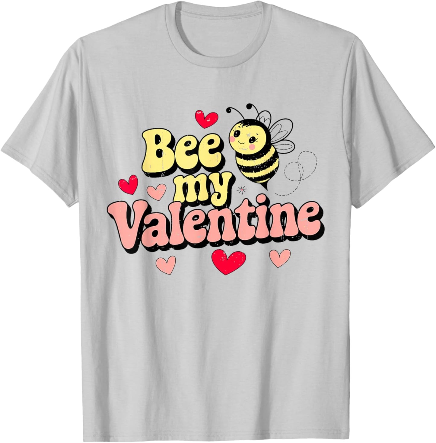 Bee My Valentine Funny Honey Bees Valentines Day Bee Lovers T-Shirt - T-Shirt | Ash