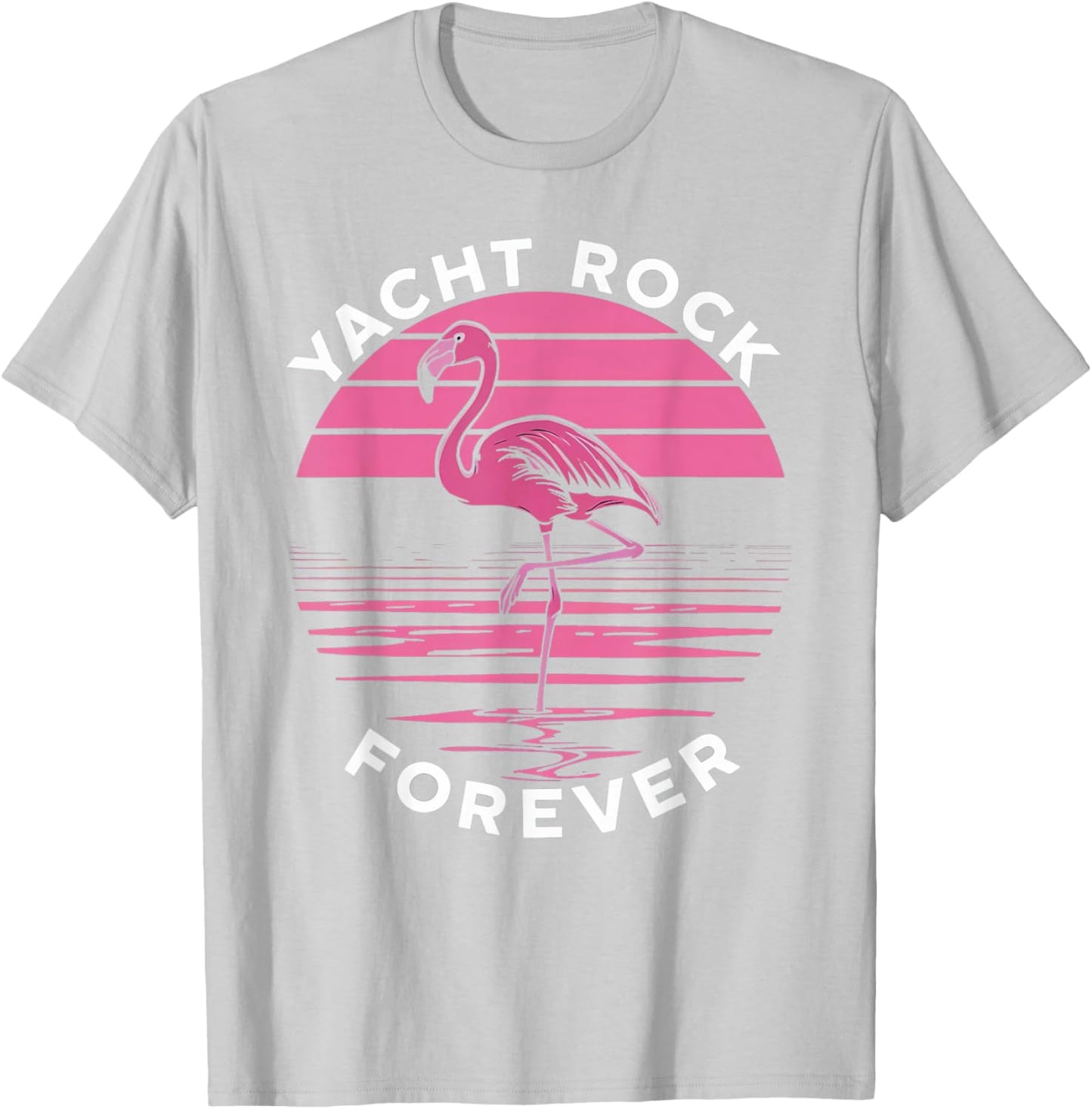 Yacht Rock Forever: Cool Flamingo Design for Yacht Fans T-Shirt - T-Shirt | Ash