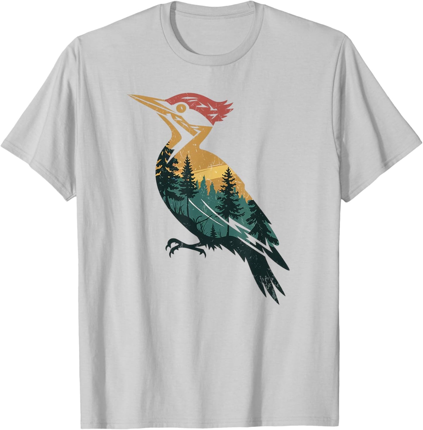 Woodpecker Hunting Hiking Outdoor Camping Forest Men Women T-Shirt - T-Shirt | Ash