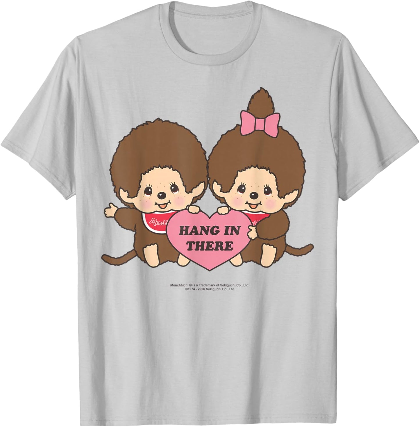 Monchhichi Hang in There Monchhichi-kun & Monchhichi-chan T-Shirt - T-Shirt | Ash