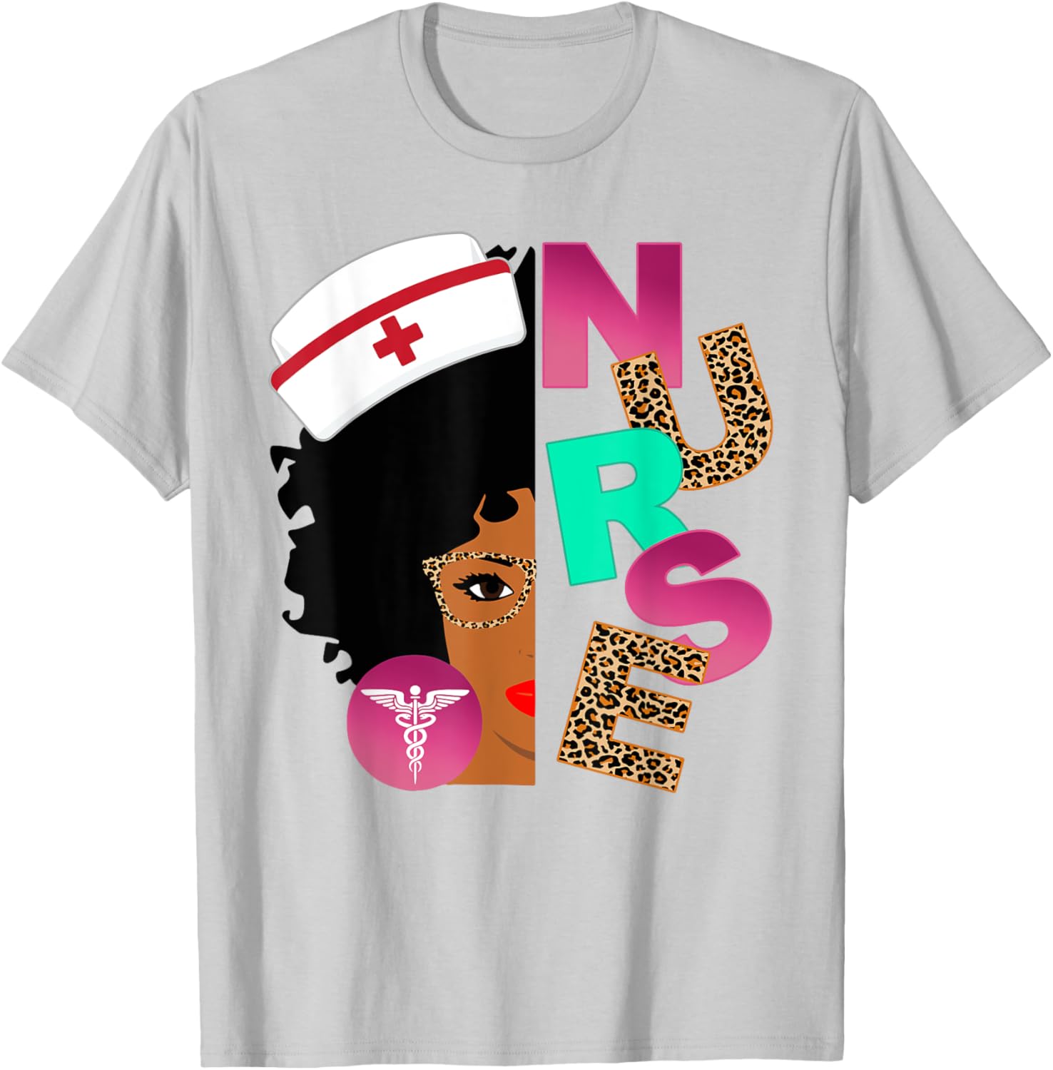 Black Strong Nurse Afro Love Melanin African American Women T-Shirt - T-Shirt | Ash