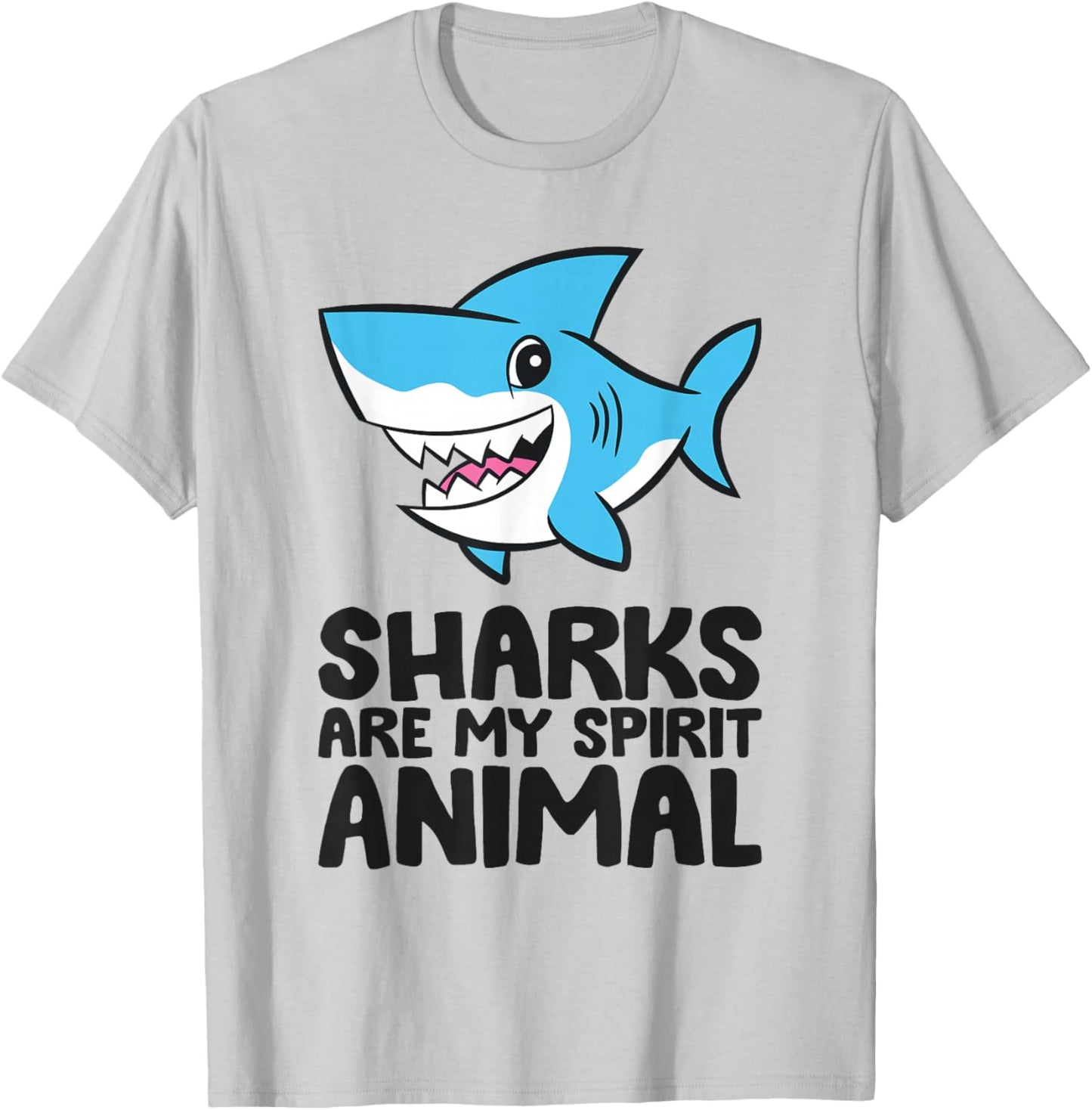 Funny Shark Lover Sharks Are My Spirit Animal T-Shirt - T-Shirt | Ash