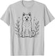 Line Art Japanese Akita Inu Minimalist T-Shirt - T-Shirt | Ash