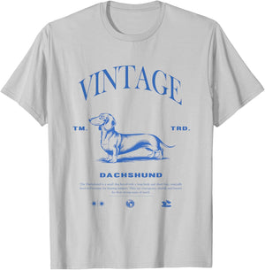 Dachshund Dog Vintage T-Shirt - T-Shirt | Ash