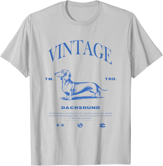Dachshund Dog Vintage T-Shirt - T-Shirt | Ash