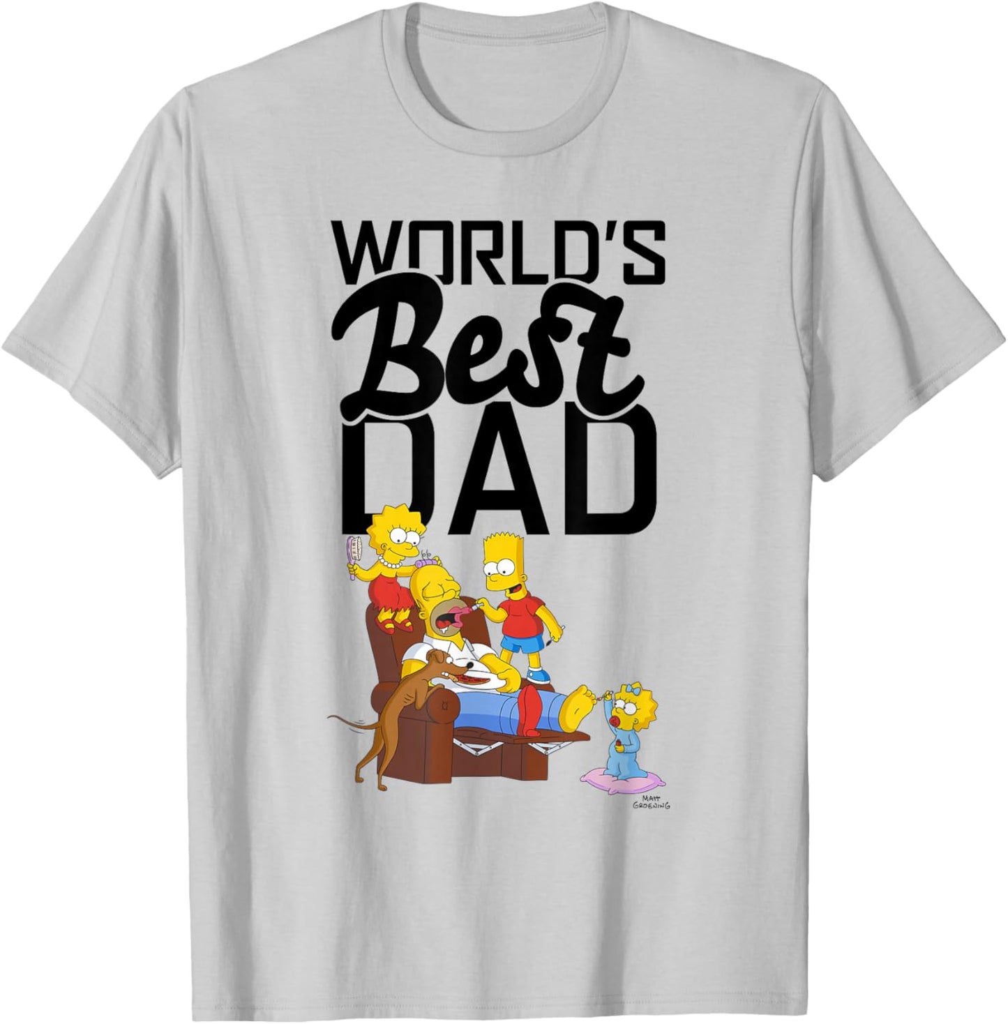 The Simpsons Father's Day World's Best Dad Homer Sleeping T-Shirt - T-Shirt | Ash