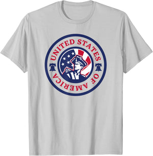 United States of America Patriotic American Flag July 4 USA T-Shirt - T-Shirt | Ash