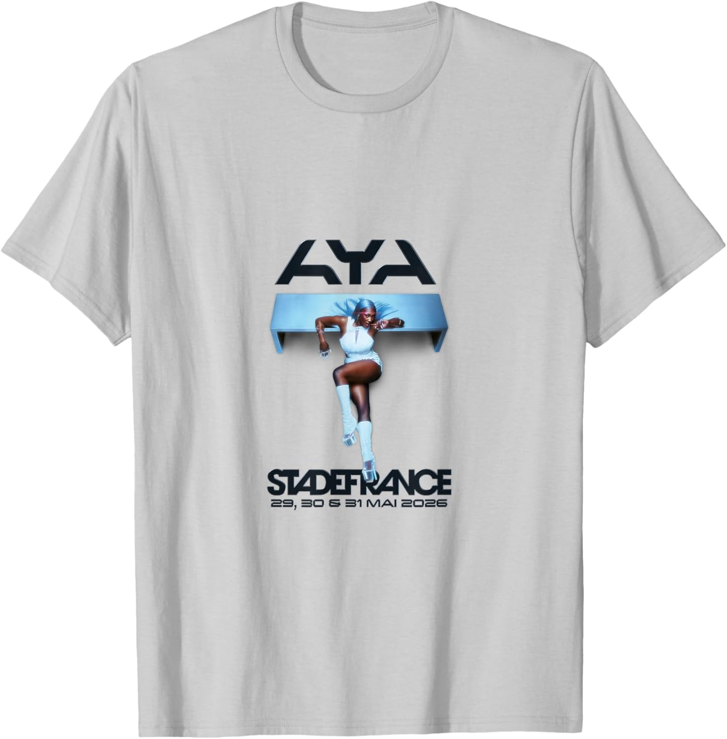 Aya Nakamura Merch Officiel Tournée Stade de France 2026 T-Shirt - T-Shirt | Ash