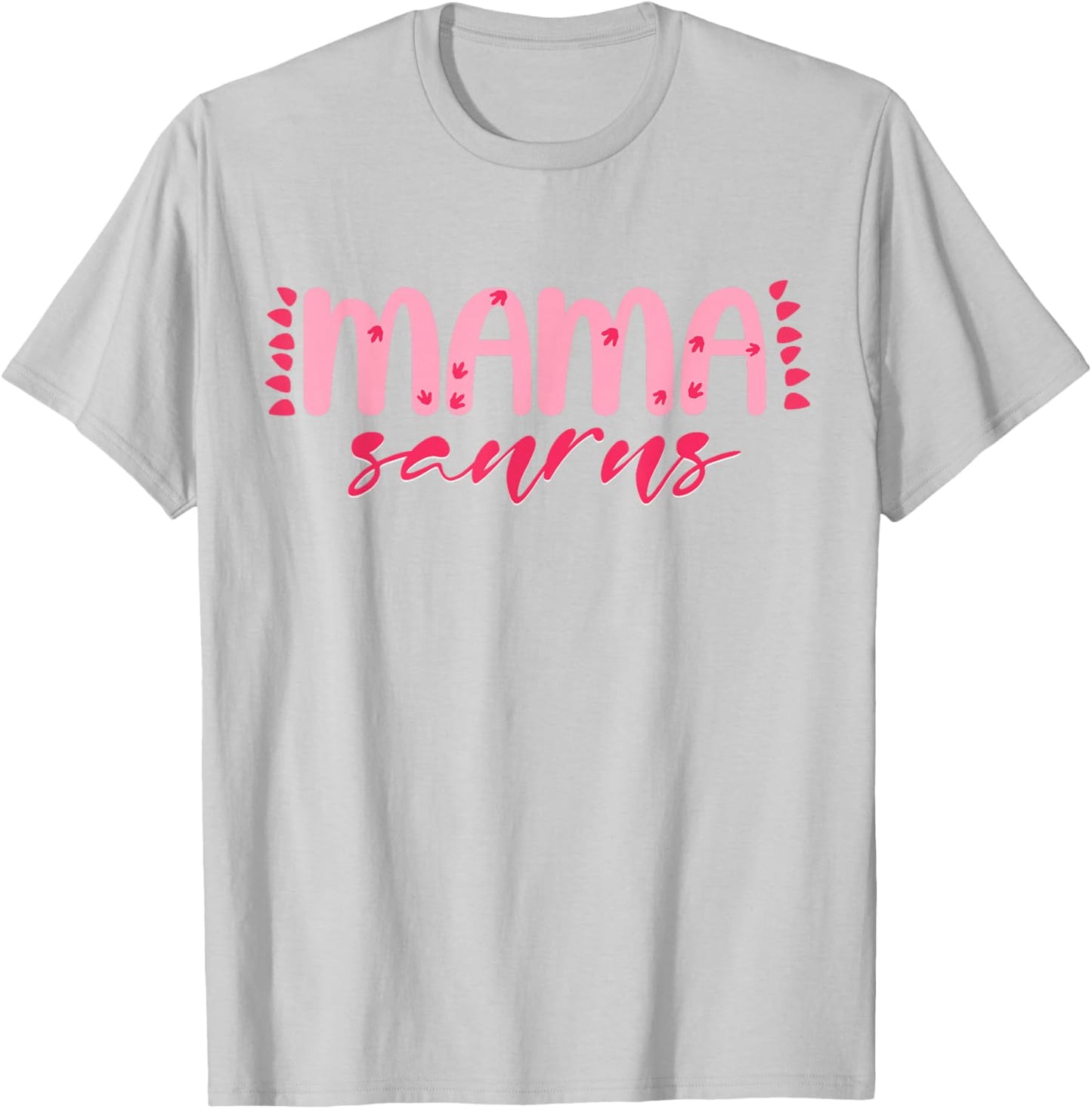 Pink Mama Saurus Rex Trex Matching Family Dinosaur Birthday T-Shirt - T-Shirt | Ash