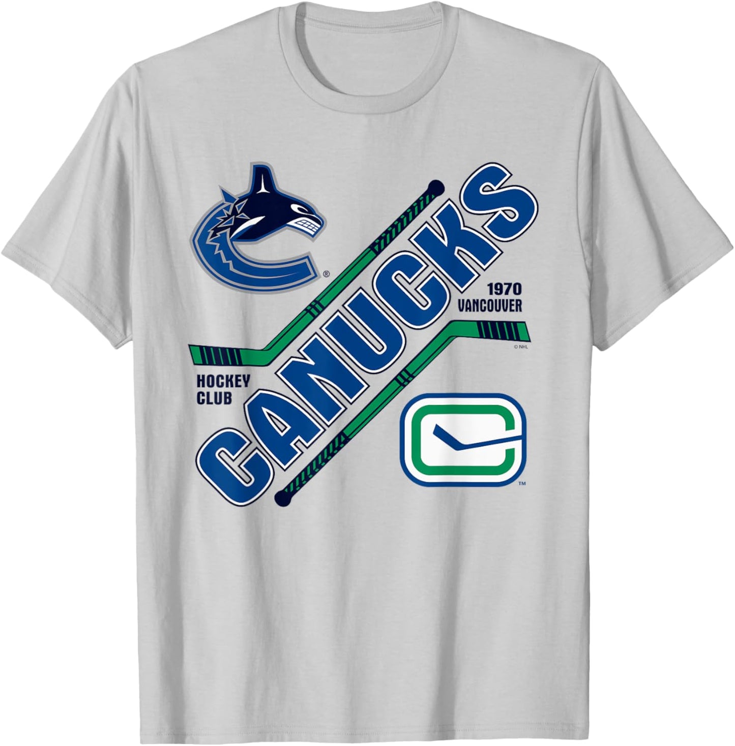 Vancouver Canucks Force Gray Officially Licensed T-Shirt - T-Shirt | Ash