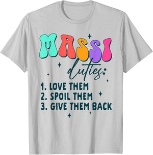 Indian Auntie Punjabi Desi Massi Duties Love Them Spoil Them T-Shirt - T-Shirt | Ash