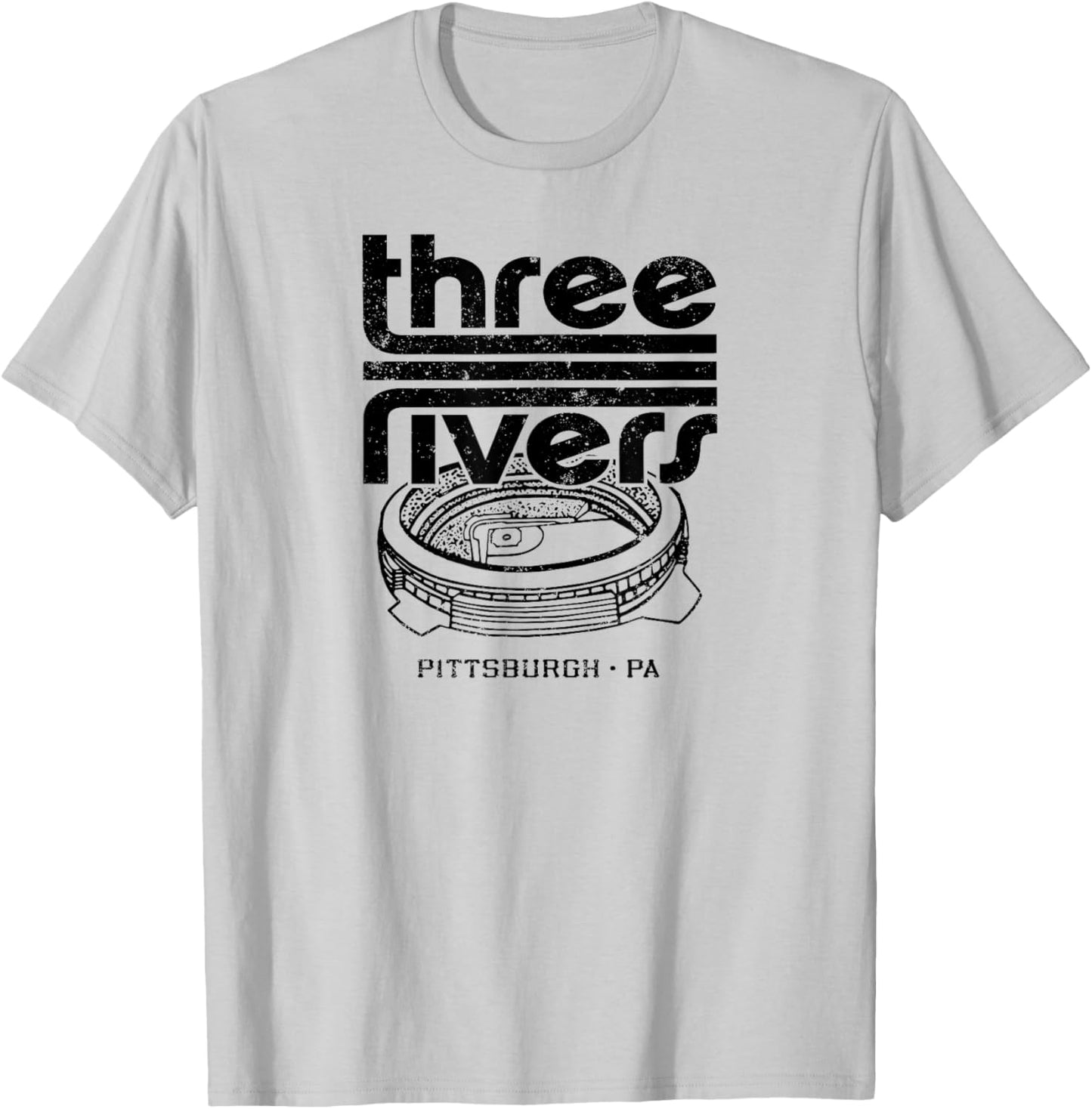 Three Rivers Stadium Pittsburgh PA Vintage 70s Sports T-Shirt - T-Shirt | Ash