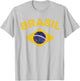 Brazil Flag Patriotic Brazilian Men Boys Girls Brazil T-Shirt - T-Shirt | Ash