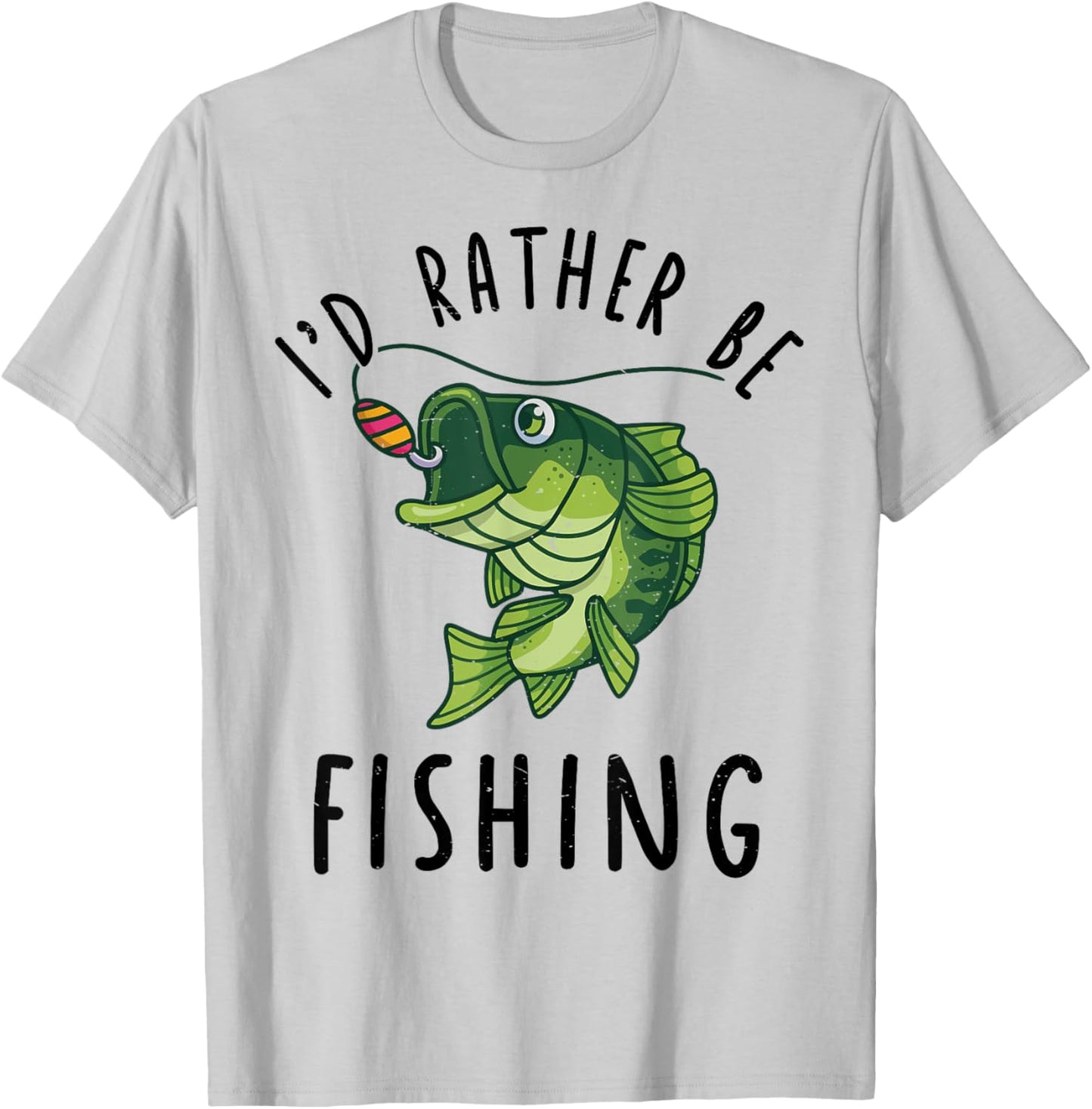Youth Id Rather Be Bass Fishing-Shirt Kids Boy Funny Toddler T-Shirt - T-Shirt | Ash