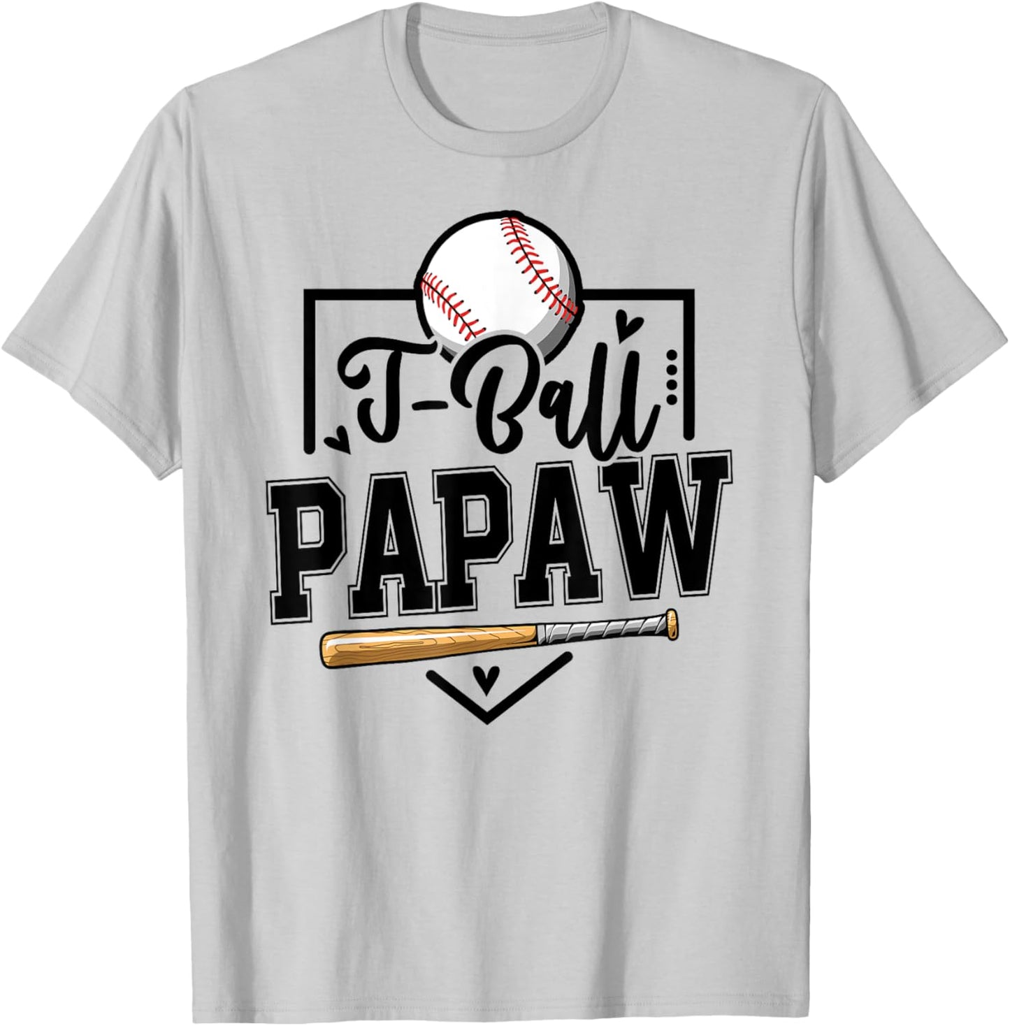 T-Ball Papaw Funny Ball Papaw T-Shirt - T-Shirt | Ash