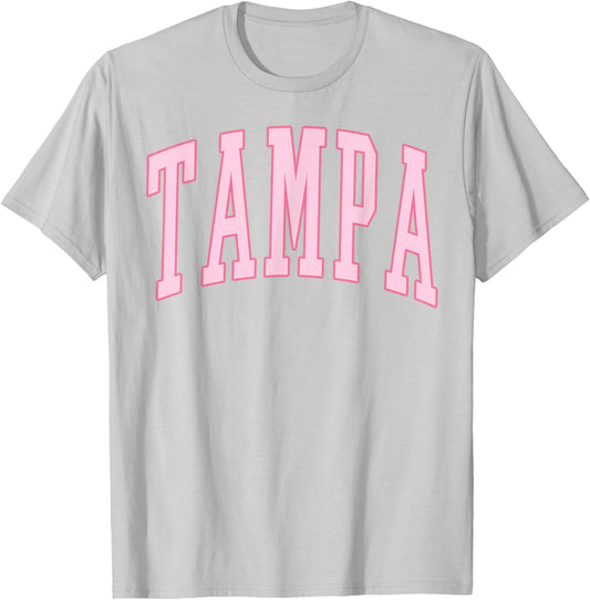 Tampa Vintage Preppy Varsity Pink Sports T-Shirt - T-Shirt | Ash