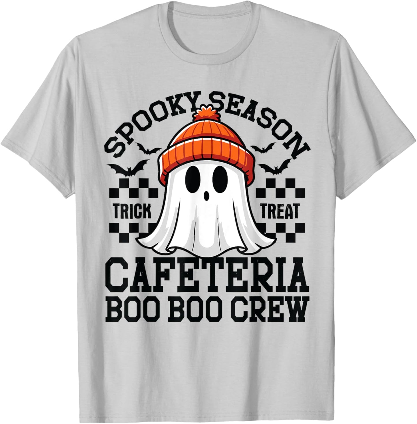 Spooky Season A Cafeteria Boo Crew Teacher Lunch Lady Squad T-Shirt - T-Shirt | Ash