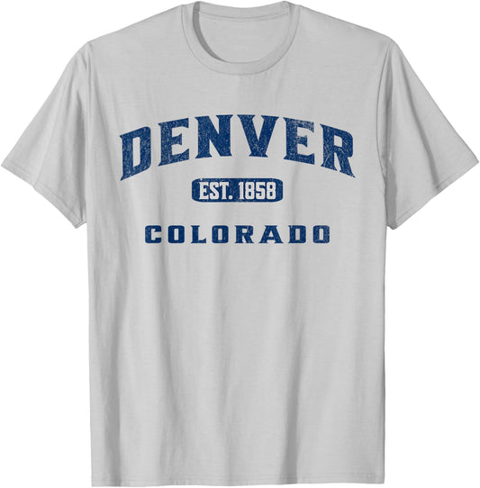 Vintage Athletic CO Souvenir Visit Denver Colorado T-Shirt - T-Shirt | Ash