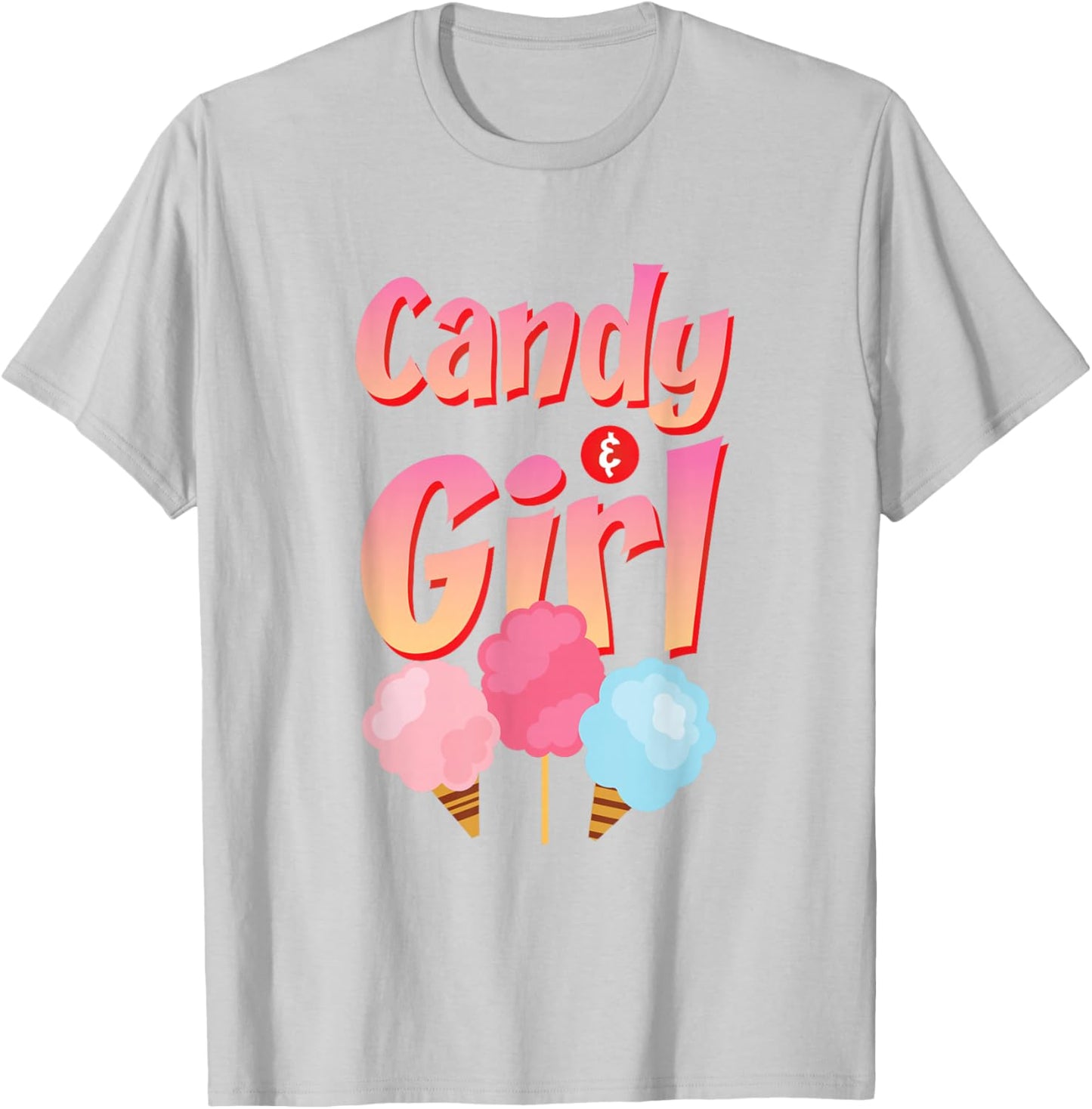 Cute Candy Girl Shirt Rainbow Cotton Candy T-Shirt - T-Shirt | Ash