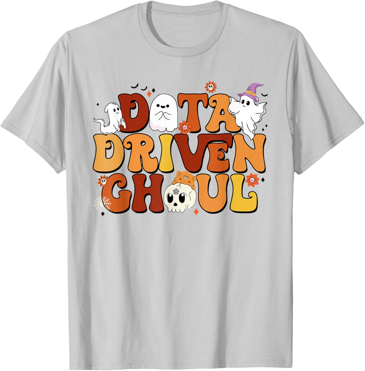 Data Driven Ghoul Funny Halloween T-Shirt - T-Shirt | Ash