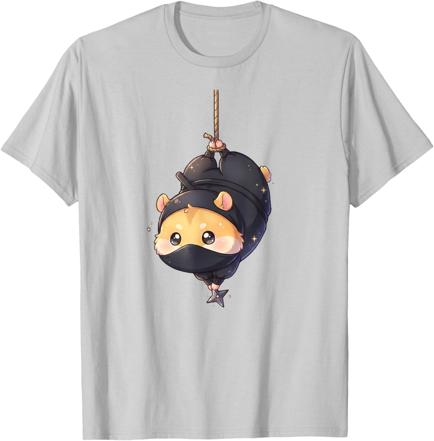 Cute Ninja Hamster Kawaii Chibi Anime Shinobi Pet Art T-Shirt - T-Shirt | Ash
