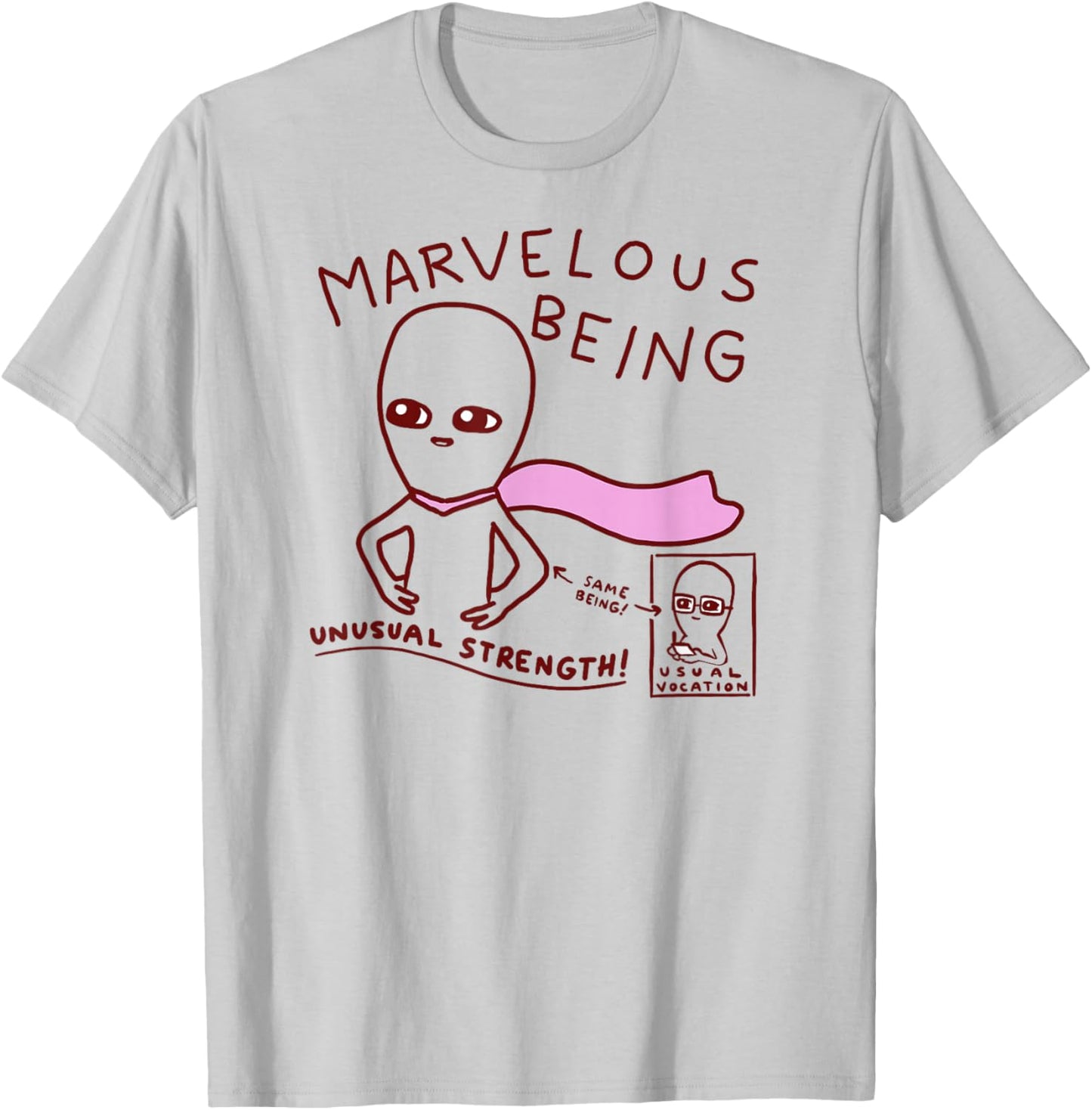 Threadless Nathan W. Pyle Strange Planet Marvelous Graphic T-Shirt - T-Shirt | Ash
