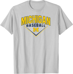 Michigan Wolverines Baseball Bullpen Logo T-Shirt - T-Shirt | Ash