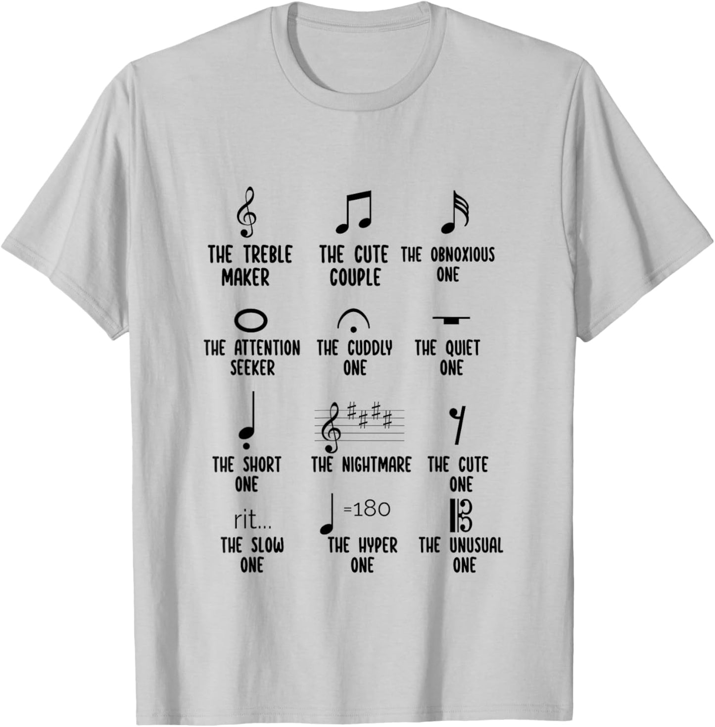 Funny Musical Note Shirt Musician Music Symbols Definition T-Shirt - T-Shirt | Ash